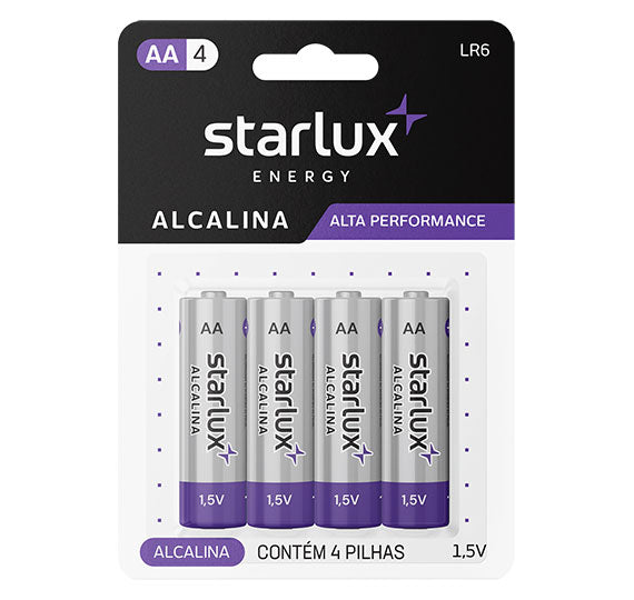 Pilha Alcalina AA4 - Starlux