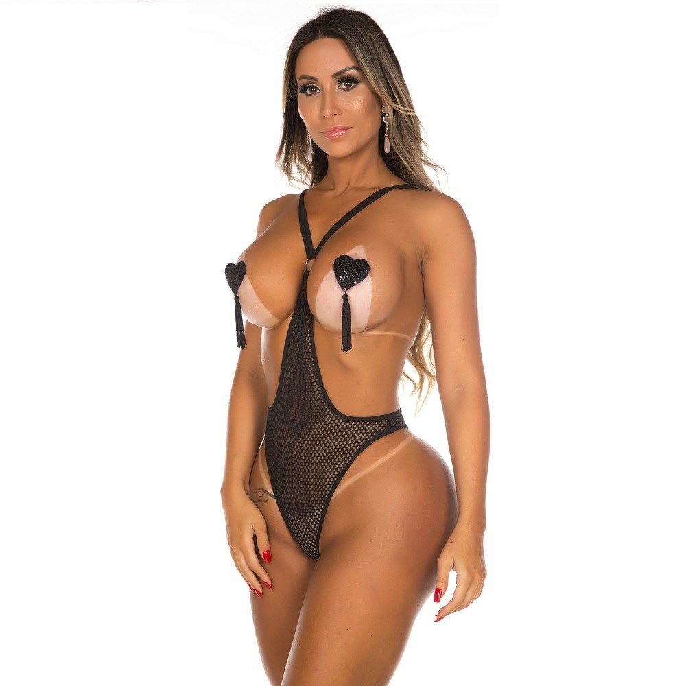 Body Arrastão Provocante com Argolas - 10665