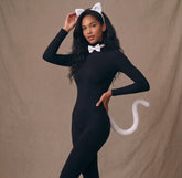 Fantasia Gatinha Pelúcia 3 Peças Tiara Gravata Rabo