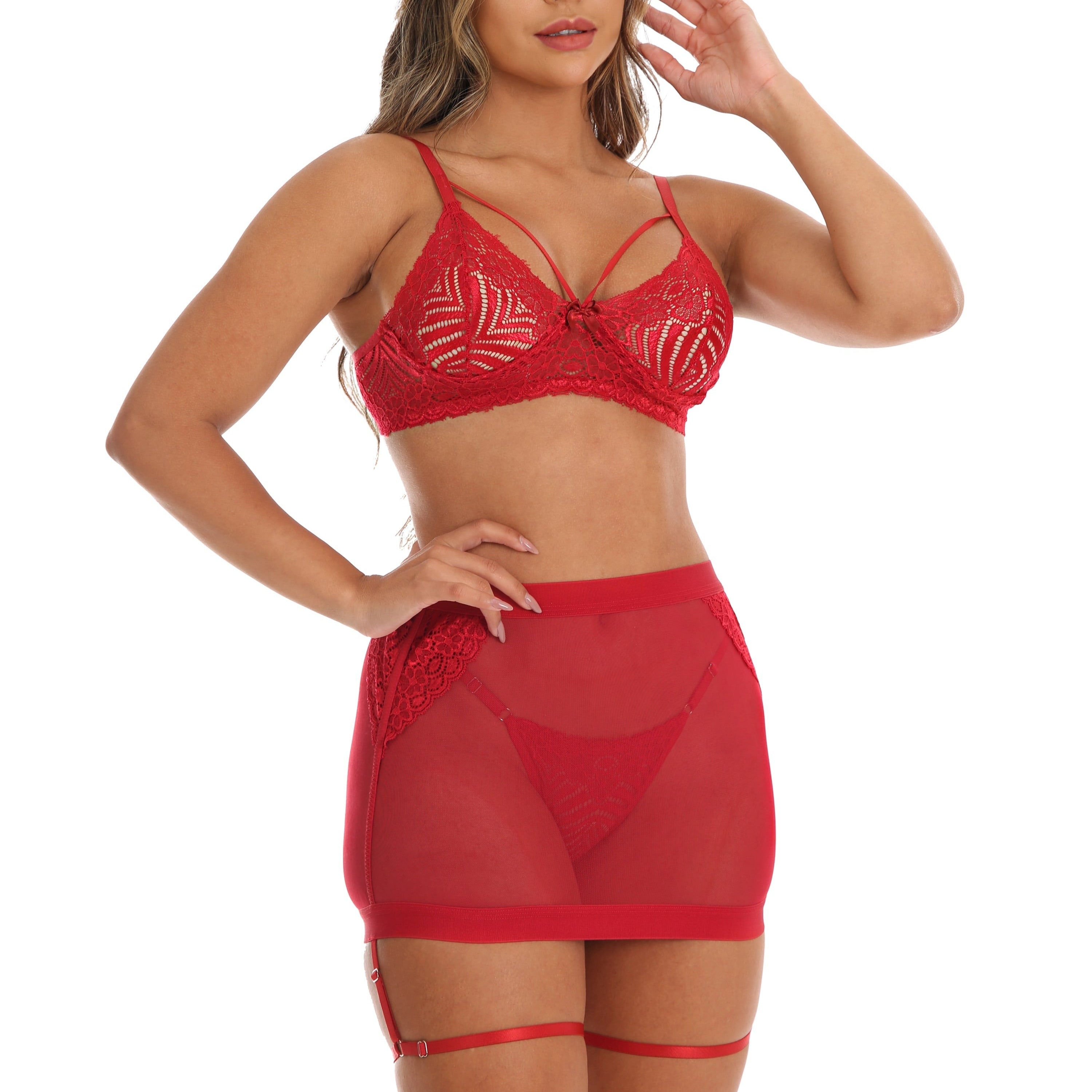 Conjunto Sensual Saia transparente - 10643
