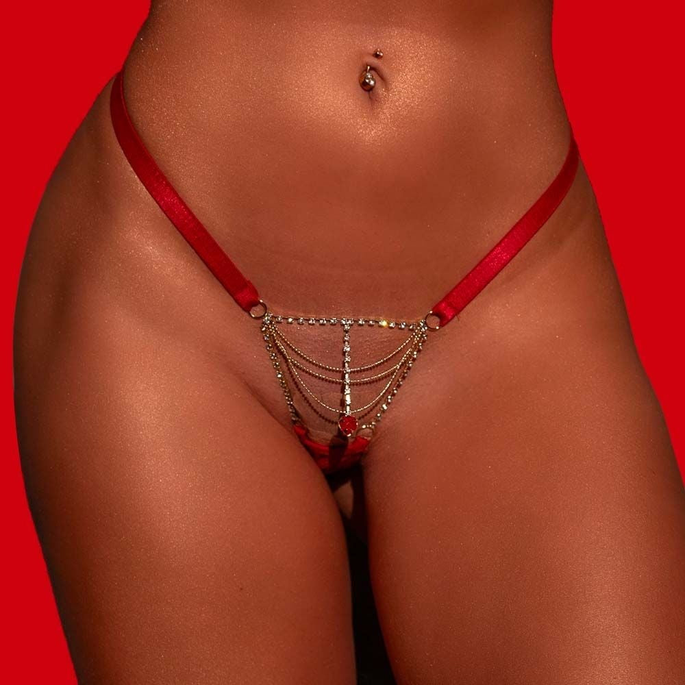 Tanga Secretária Strass Safira - 35546