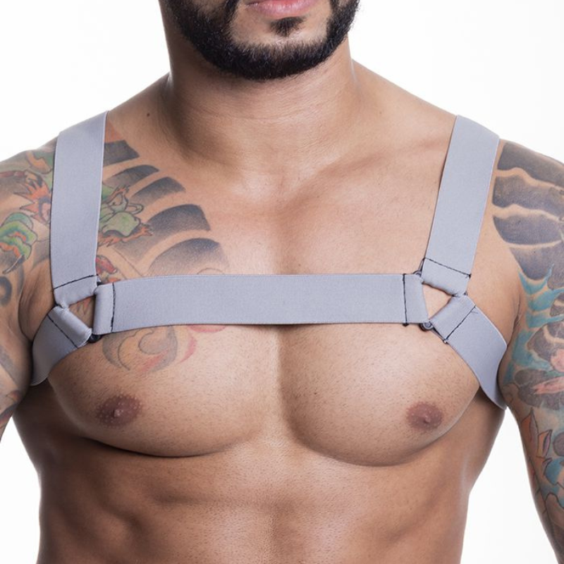 Harness Em Elastico Cinza Com Triangulo -He001C
