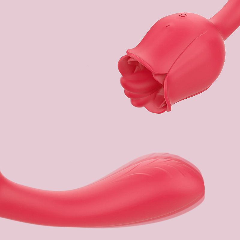 Rosa Com Lingua E Vibrador Flexível - 7007