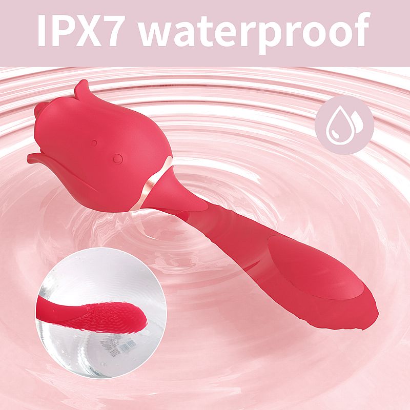 Rosa Com Lingua E Vibrador Flexível - 7007