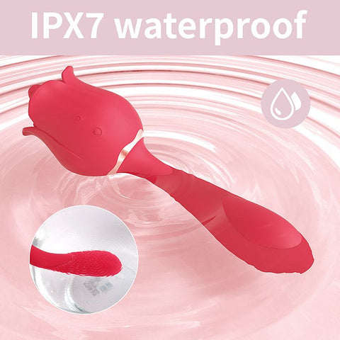 Rosa Com Lingua E Vibrador Flexível - 7007