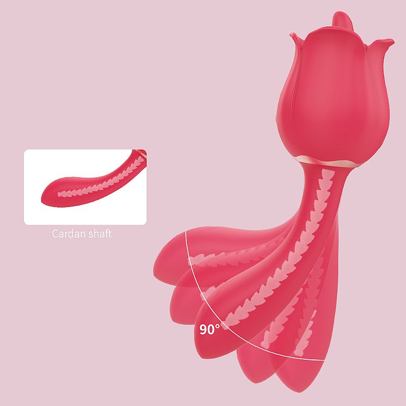 Rosa Com Lingua E Vibrador Flexível - 7007