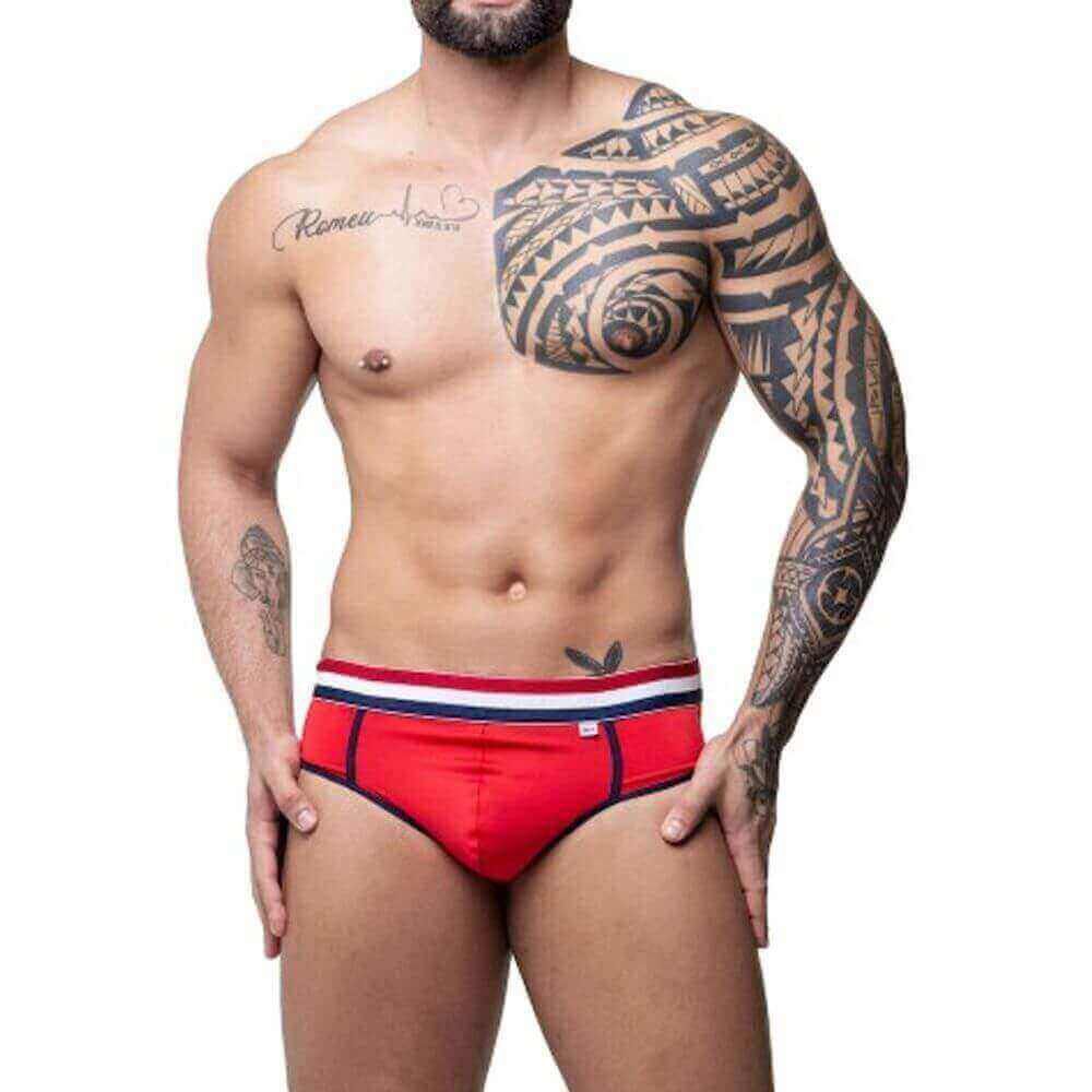 Cueca Suplex Vermelha Frente Slip Atras Jock -Sd123