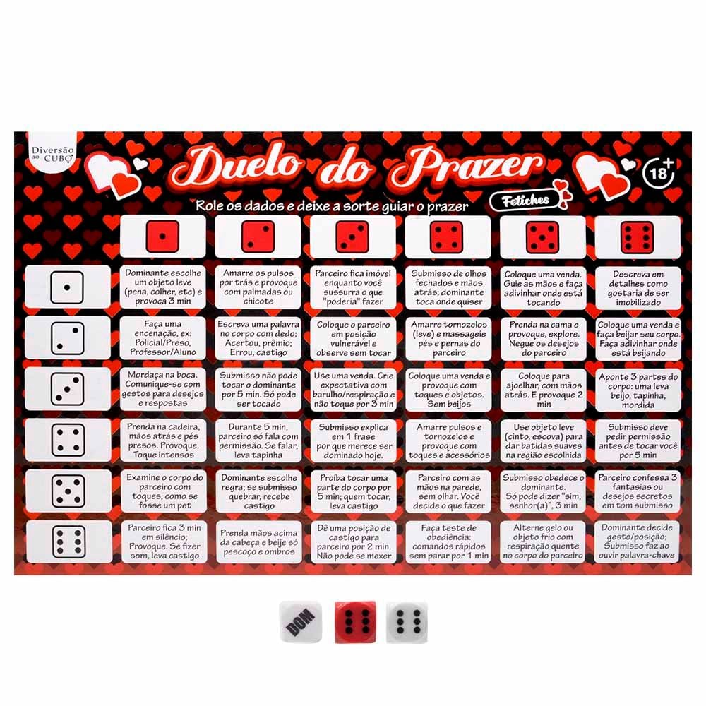 Jogo Duelo Do Prazer Fetiche Diversão Ao Cubo - 36313