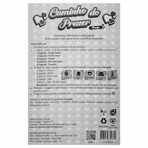 Jogo Raspadinha Caminho Do Prazer Diversão Ao Cubo - 36455