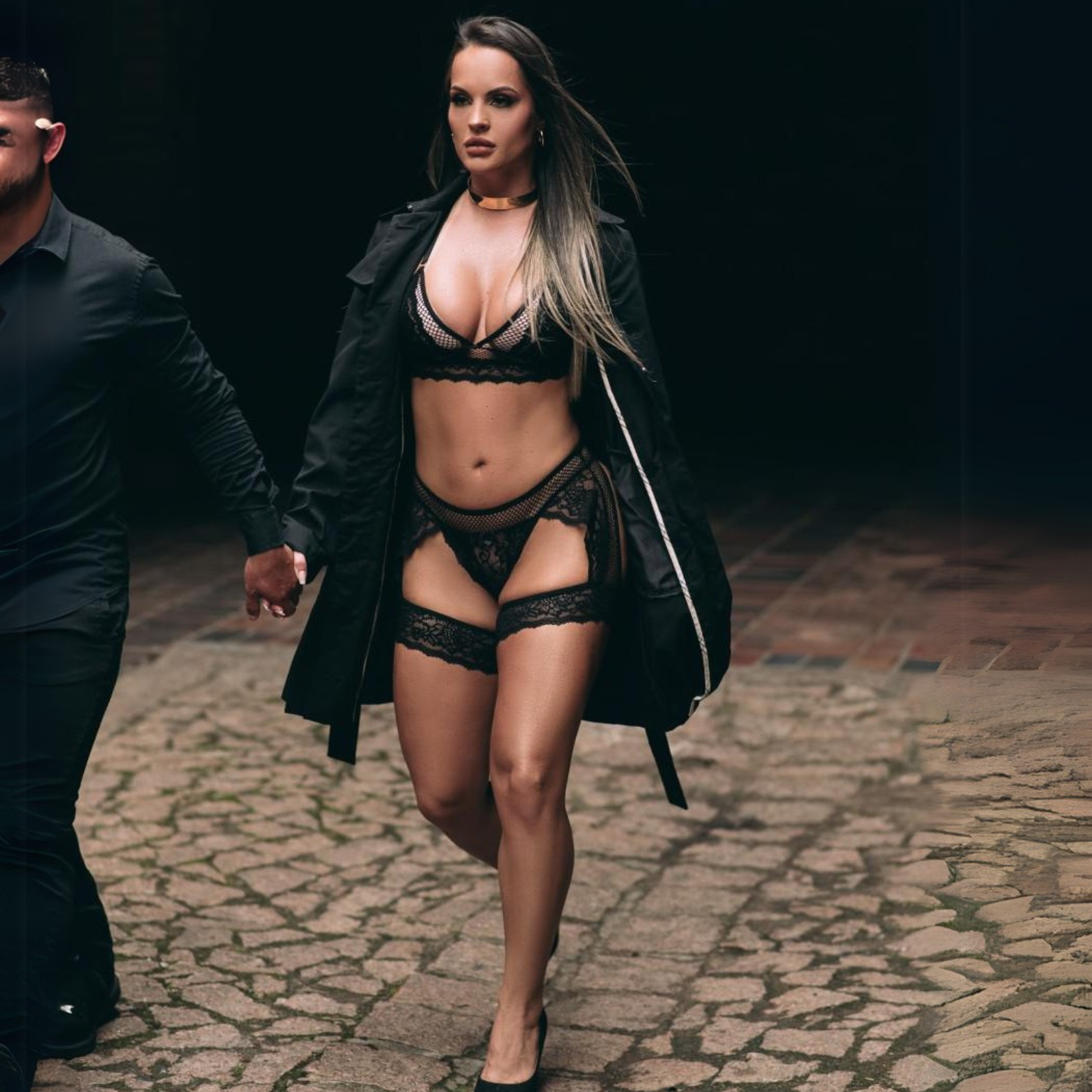 Conjunto Liga Persex Arrastão E Renda -2376