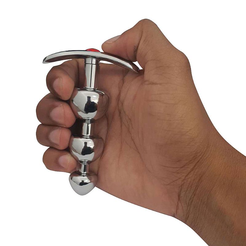 Plug Anal de Aço com pedra de Cristal - 7450