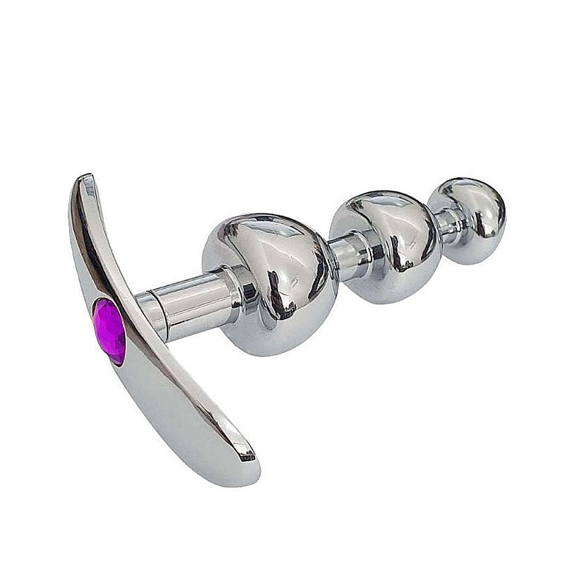 Plug Anal de Aço com pedra de Cristal - 7450