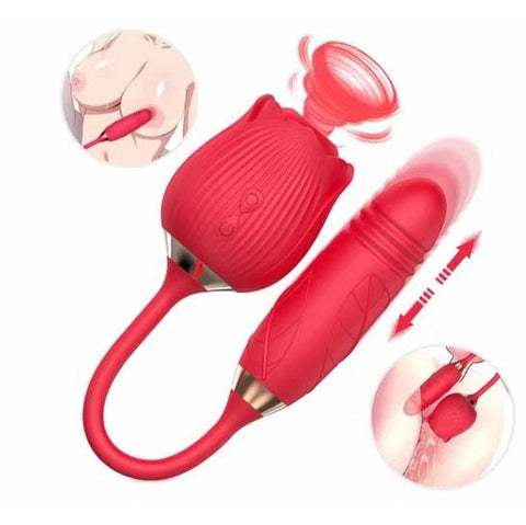 Vibrador Vai e vem & Rosa Pulsadora - 7633