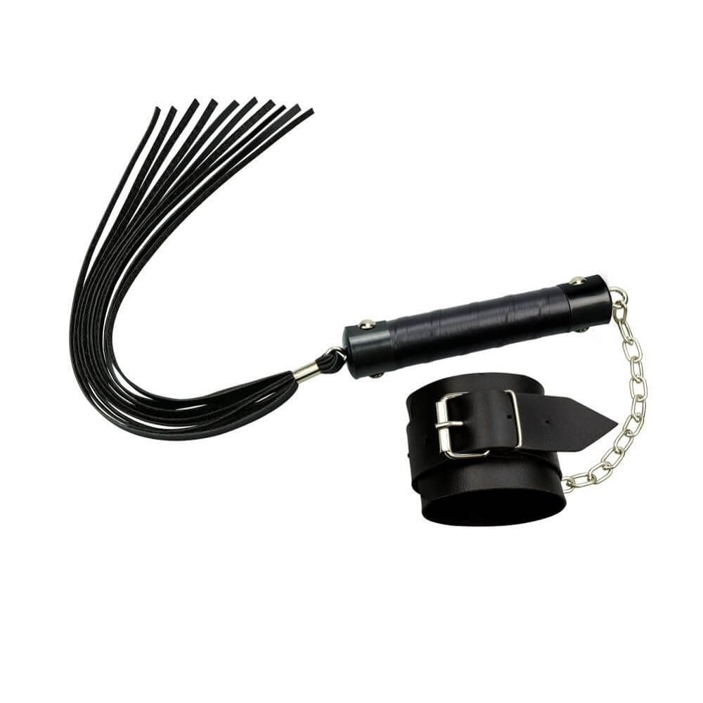 Kit Bracelete Com Chicote Preto -L188