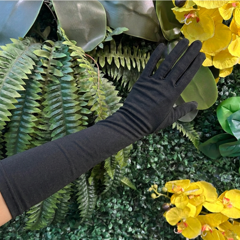 Par de Luvas com Cano Longo Preto
