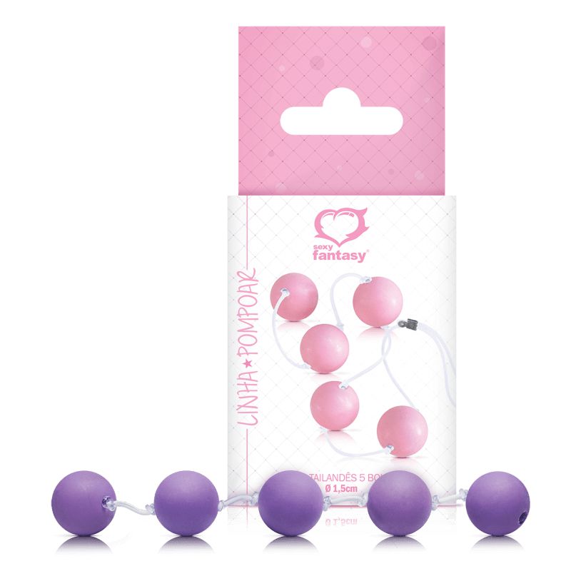 Colar Tailandês Cordão 5 Bolas Tam. P -183