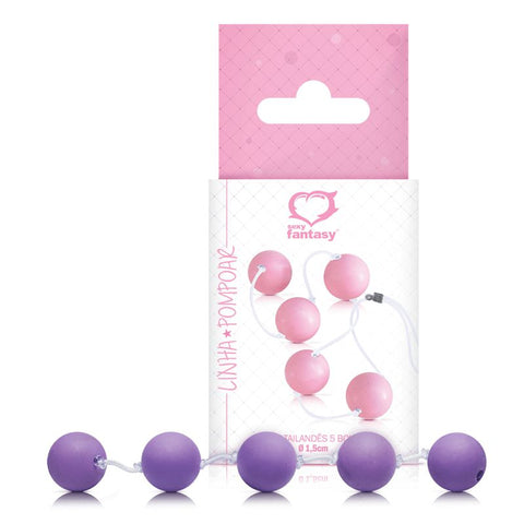 Colar Tailandês Cordão 5 Bolas Tam. P -183