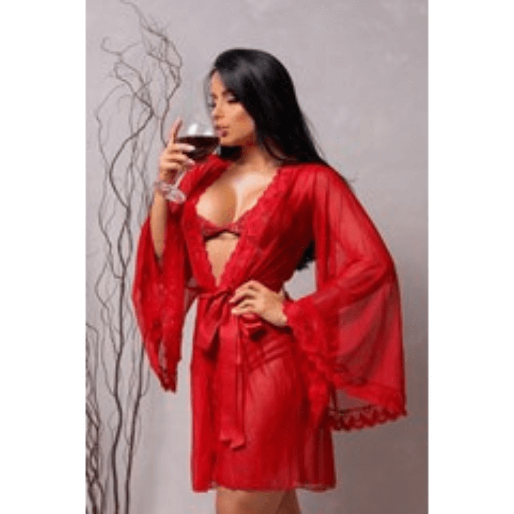 Robe Doce Sexy Curta - Tule E Renda
