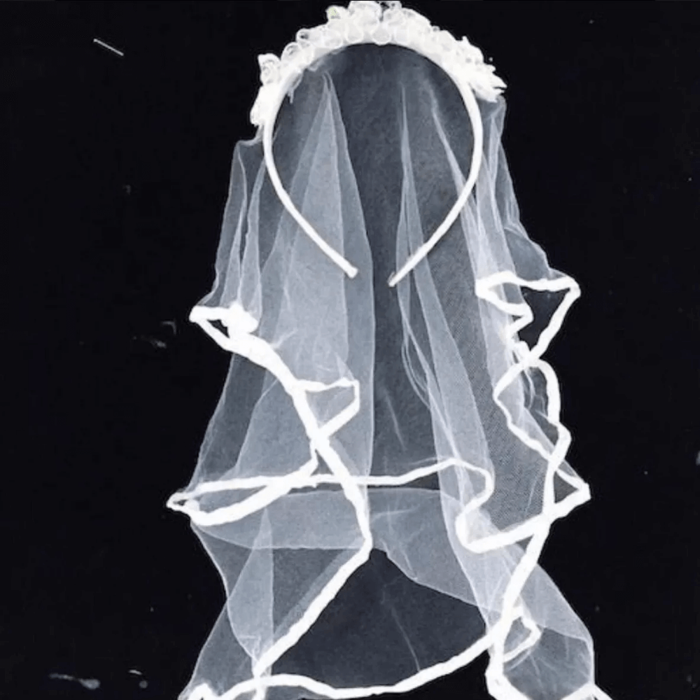 Tiara De Flores Com Véu De Camada