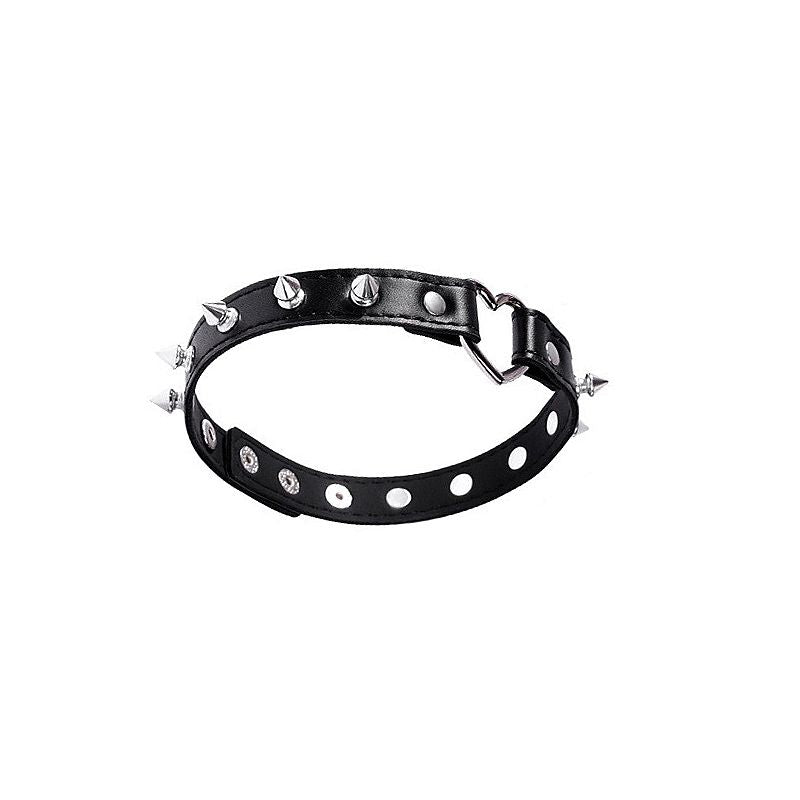 Coleira Bondage Choker com Coração e Pinos - 8070