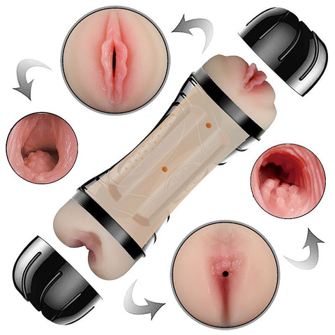 Masturbador Duplo Lanterna Mini - Vagina e Ânus - 8277