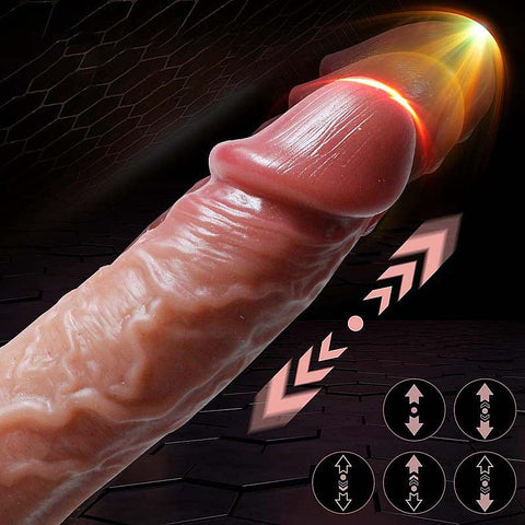 Pênis Realístico em Silicone Líquido com Vai e Vem / Rotativo e Aquecimento - 20,5 x 3,8 -  8823