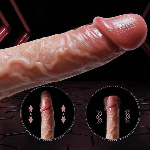 Pênis Realístico em Silicone Líquido com Vai e Vem / Rotativo e Aquecimento - 20,5 x 3,8 -  8823