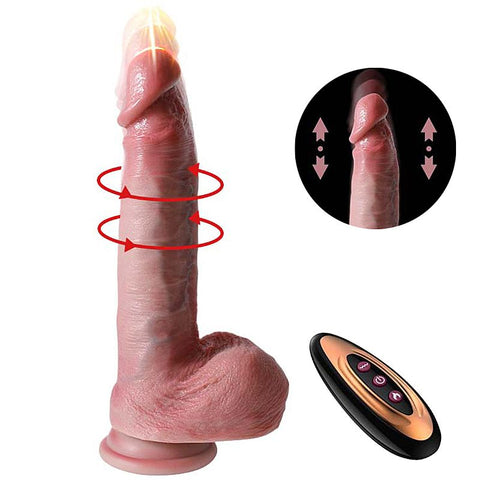 Pênis Realístico em Silicone Líquido com Vai e Vem / Rotativo e Aquecimento - 22,5 x 4,0 -  8825