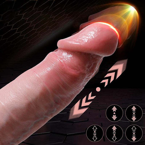 Pênis Realístico em Silicone Líquido com Vai e Vem / Rotativo e Aquecimento - 22,5 x 4,0 -  8825