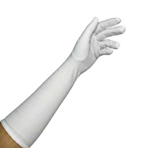 Par de Luvas com Cano Longo Branco