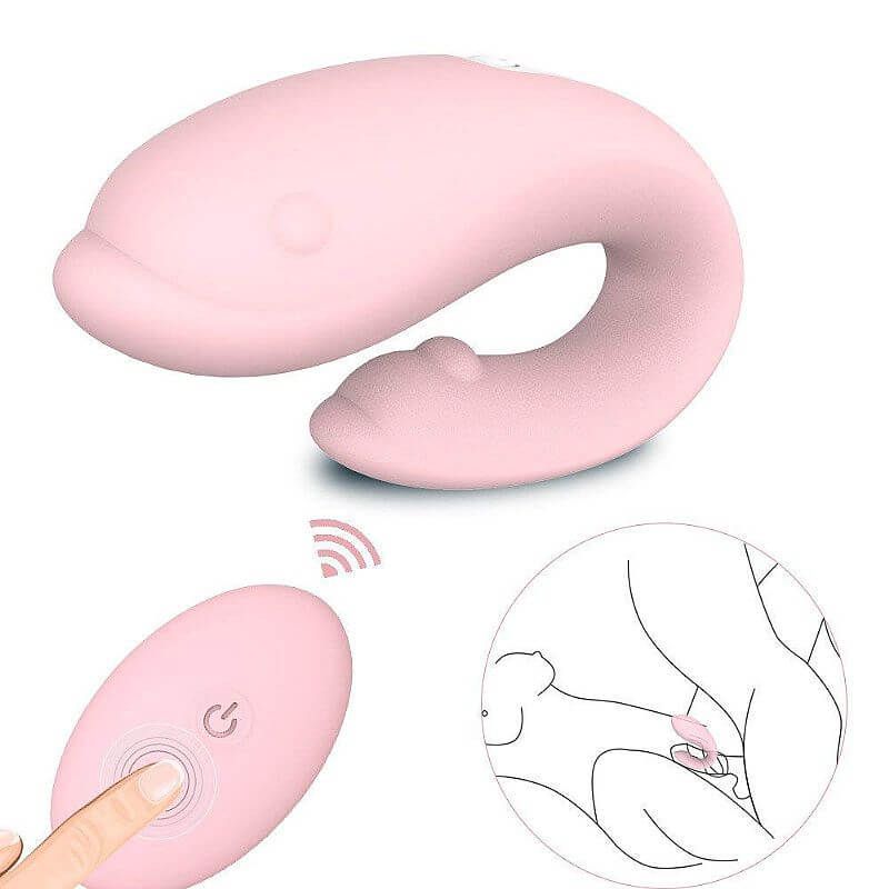 Vibrador Golfinho Duplo Para Casais - 5790
