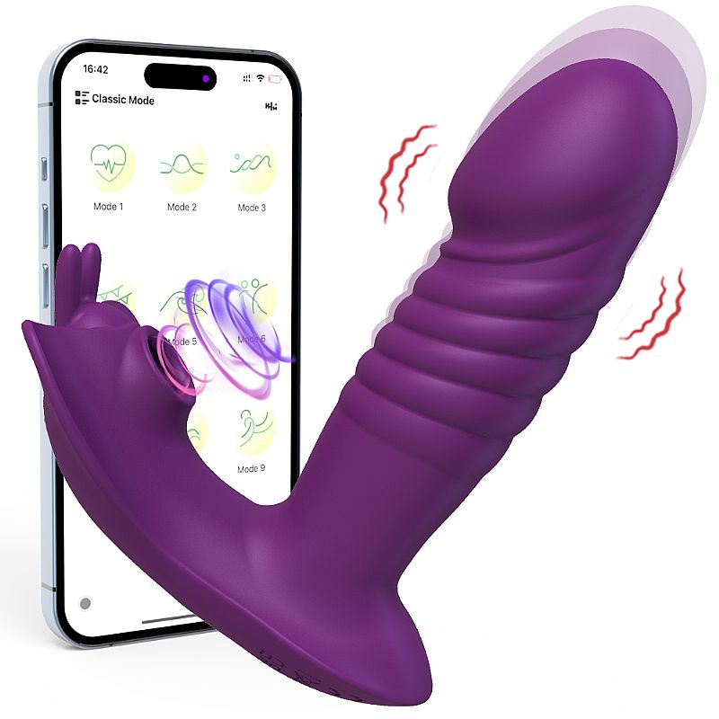 Vibrador de duplo com Pulsação e Aplicativo - 8977