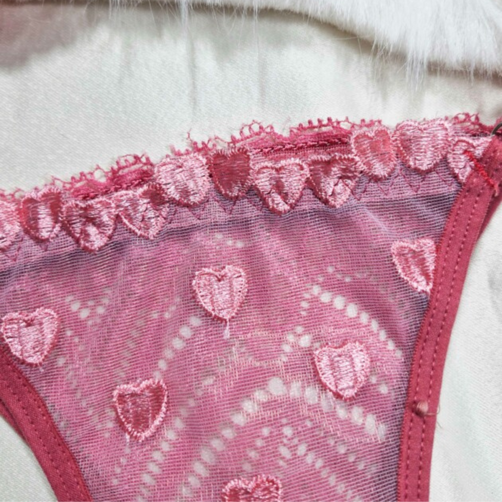 Conjunto tule bordado com corações - Larissa