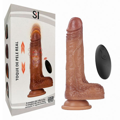Pênis Realístico com Vai e vem com Rotação / Controle Remoto - 19,5 x 3,3cm - 9519