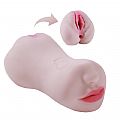 Masturbador Vagina e Ânus com Boca - 17,5x7,5cm - 9787