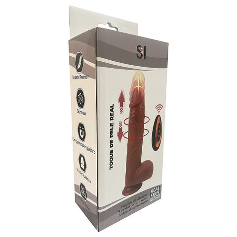 Pênis Realístico em Silicone Líquido com Vai e Vem / Rotativo e Aquecimento - 22,5 x 4,0 -  8825