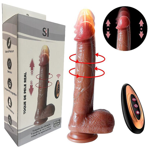 Pênis Realístico em Silicone Líquido com Vai e Vem / Rotativo e Aquecimento - 22,0 x 4,2 -  8828