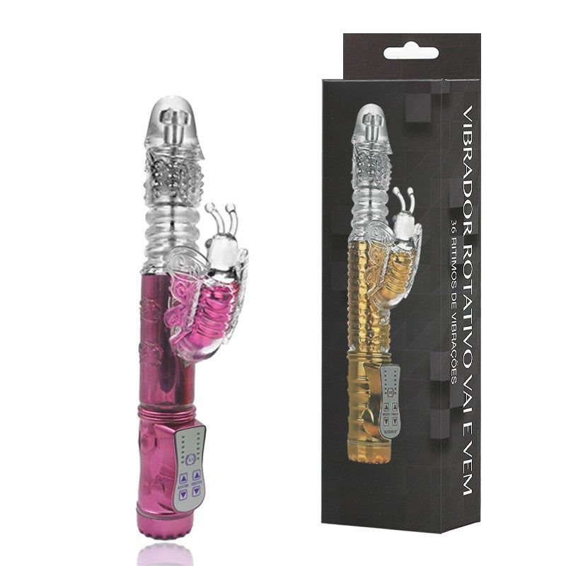 Vibrador Bi Rotativo Vai E Vem Recarregável