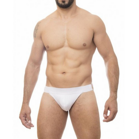 Jock Strap Branca Com Argolas -Sd024B