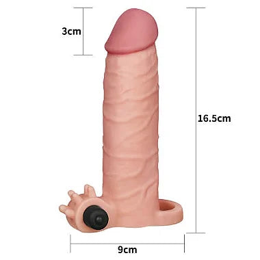 Capa Peniana Clara 17,5Cm Anel Vibro - 6247