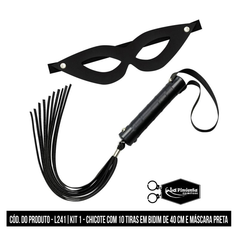 Kit 1 - Chicote 40Cm E Másc. Preta - L241