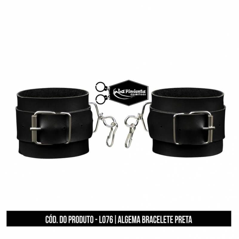 Algema Bracelete Courino Preto -L076