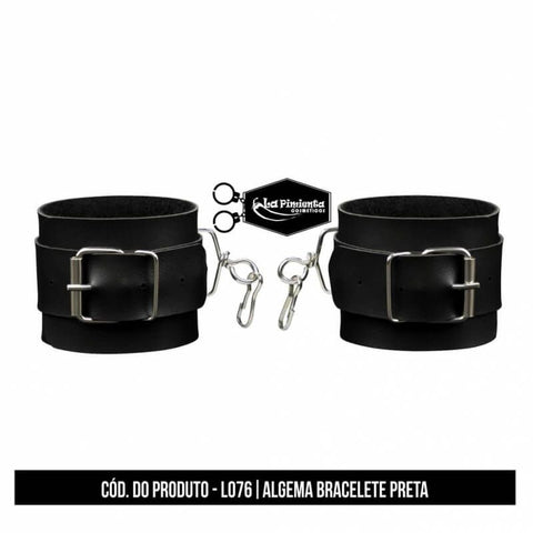 Algema Bracelete Courino Preto -L076
