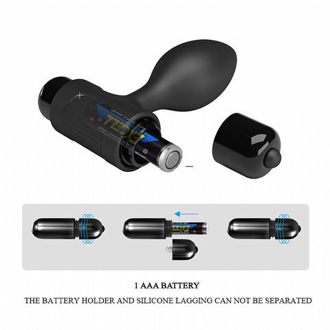 Plug Anal Pequeno Em Silicone Grau Médico Com Vibração - 6019