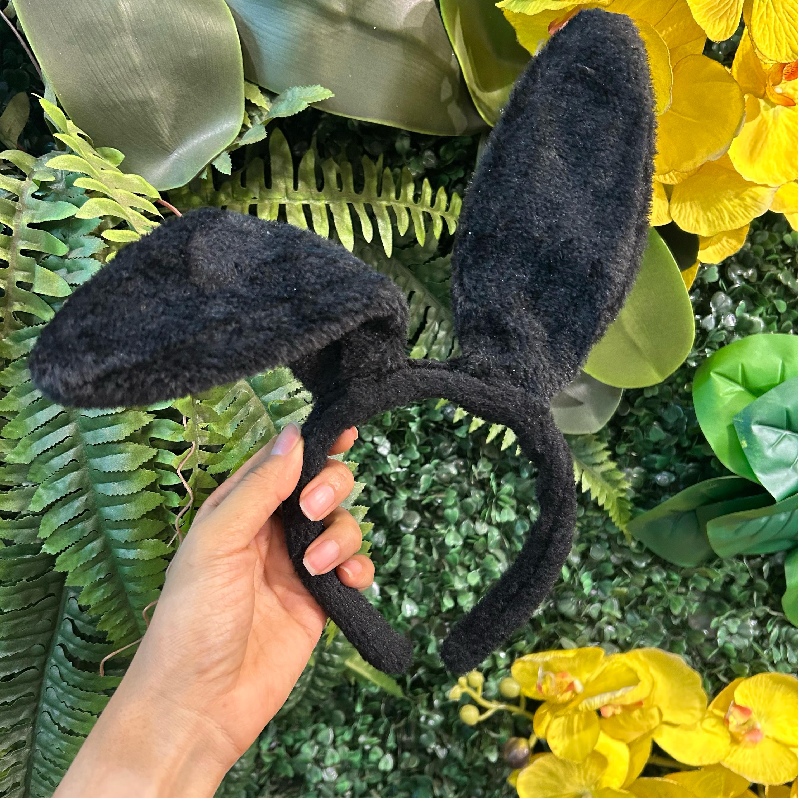 Orelha de Coelha de pelúcia na cor Preta
