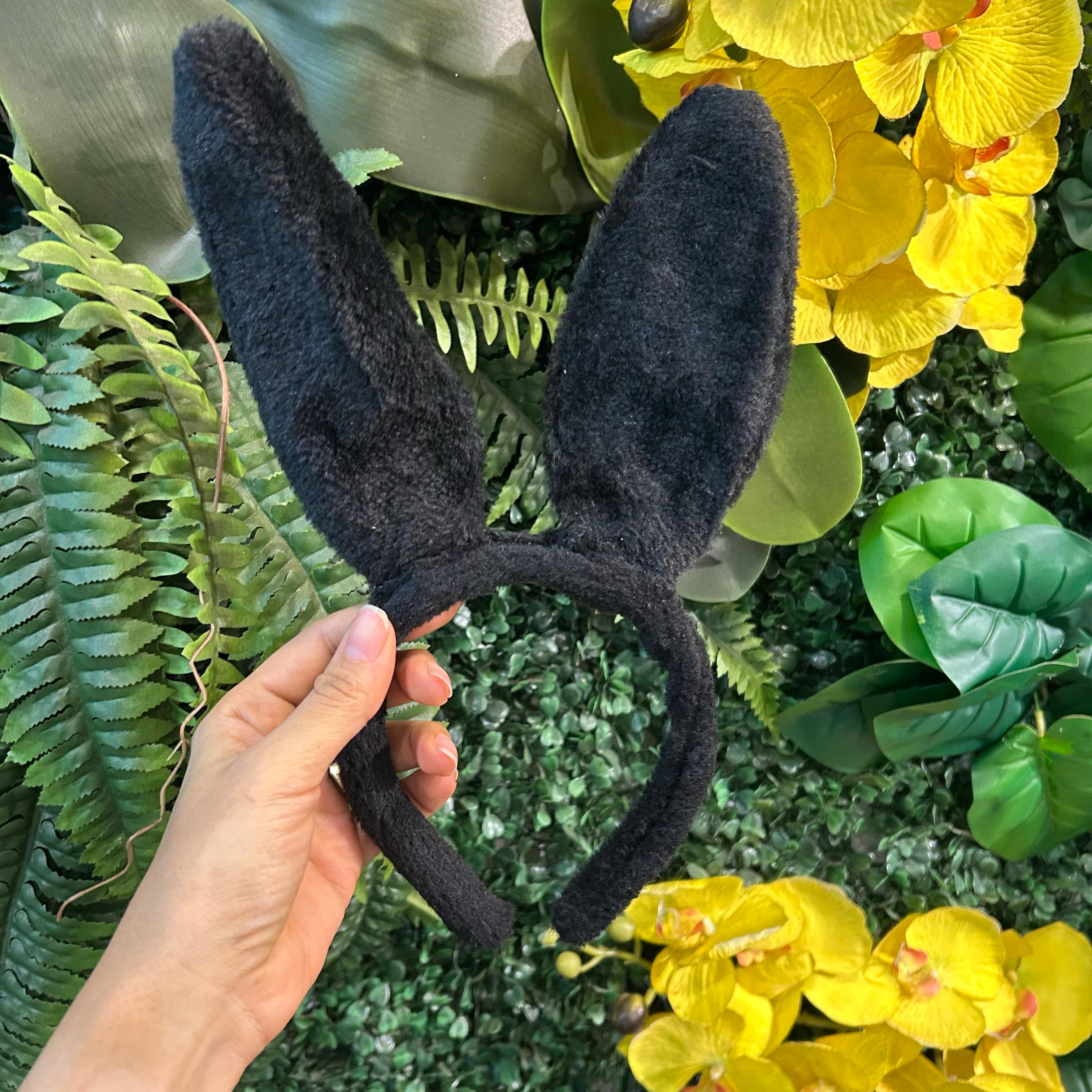 Orelha de Coelha de pelúcia na cor Preta