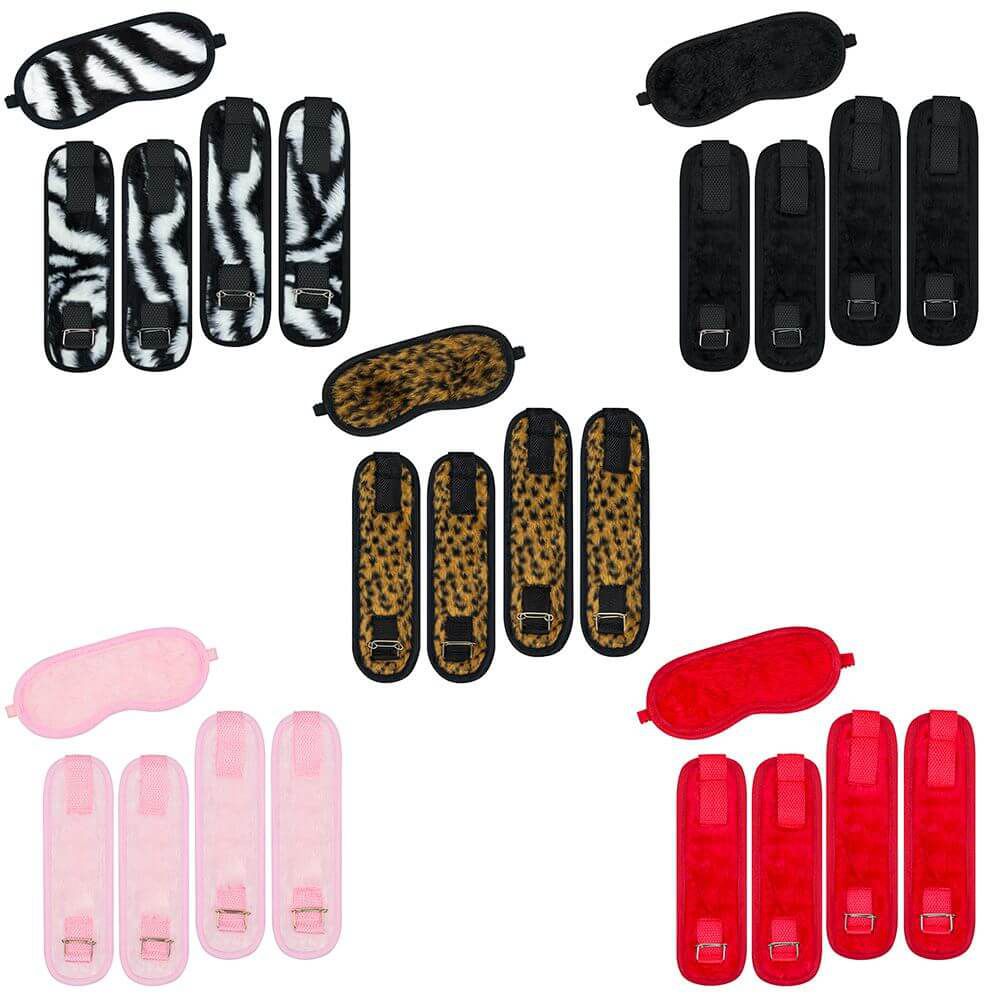 Kit Bondage De Pelúcia Com 4 Amarras E Venda
