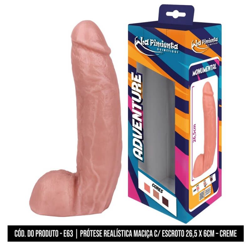 Prótese Monumental 26,5 X 6Cm Realística Maciça  - Creme -E63