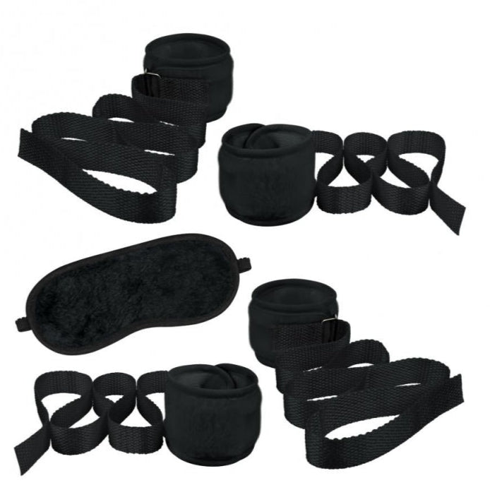 Kit Bondage De Pelúcia Com 4 Amarras E Venda