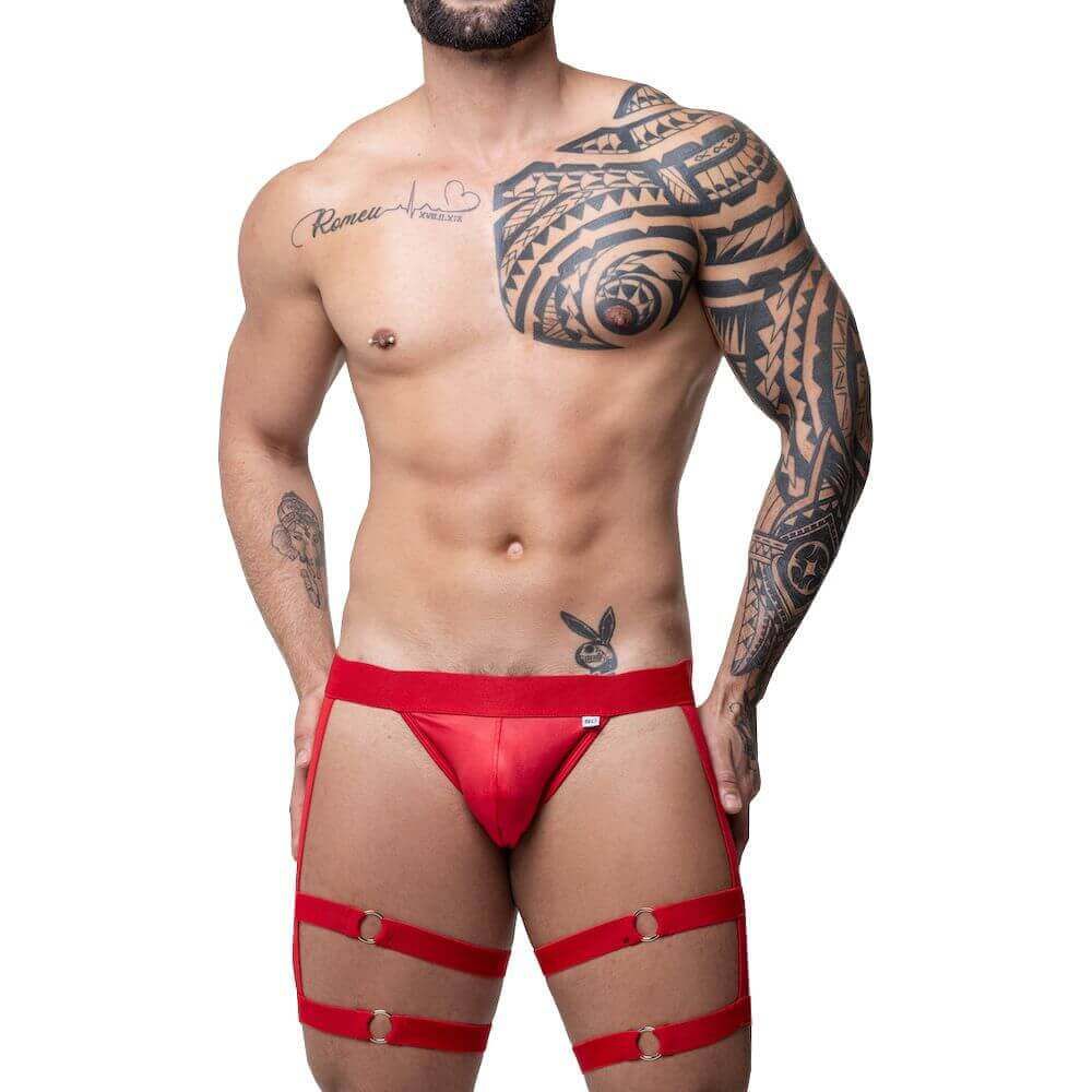 Jock Liga Em Suplex Vermelho Com Regulador - Ssd025V